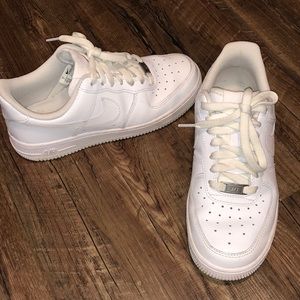 Lightly used white Nike Air Force 1s
